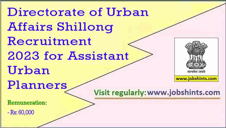 Directorate Of Urban Affairs Shillong Recruitment For Assistant