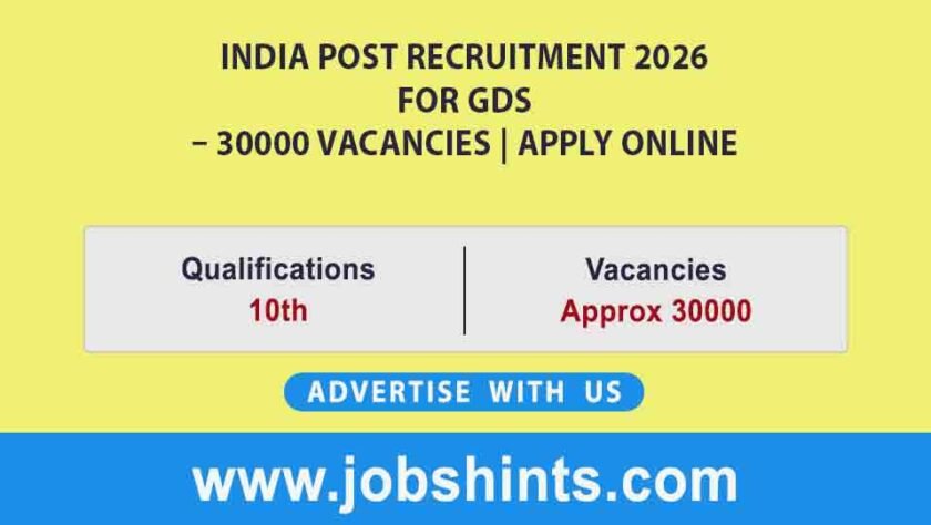 2 India Post Recruitment 2026 for GDS – Gramin Dak Sevak - 30000 vacancies | Apply Online