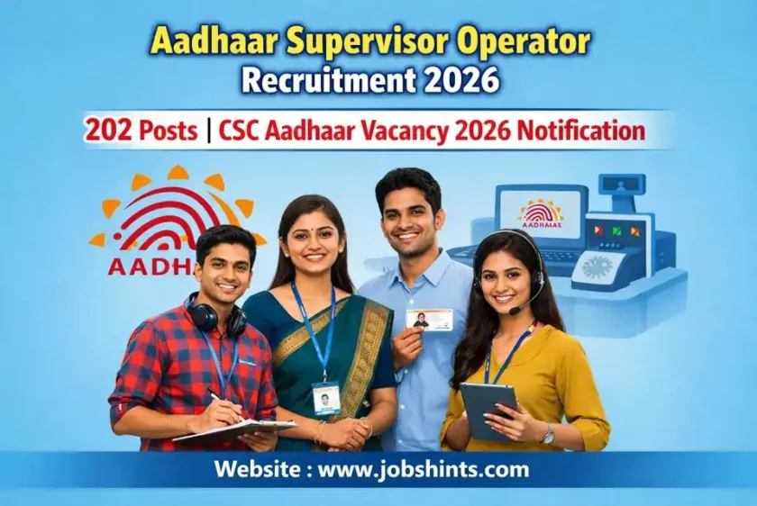 Aadhaar Supervisor Operator Recruitment 2026 958x641 45kb Aadhaar Supervisor Operator Recruitment 2026 – 202 Posts | CSC Aadhaar Vacancy 2026 Notification