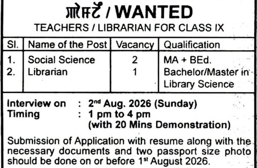 image 8 Private School Teacher Recruitment 2026 at Eklavya School, JJ Institute & Imprint Science Academy