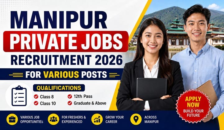 Manipur Private Jobs Recruitment 2026 for various posts | Qualifications - Class 8, Class 10, Graduate, etc 1 Jobs Hints Latest Govt and Private Jobs Jobs Hints Manipur Private Jobs 1 Manipur Private Jobs Recruitment 2026 for various posts | Qualifications - Class 8, Class 10, Graduate, etc