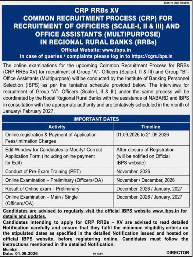 image 25 IBPS RRB Recruitment 2026 for Officers and Office Assistants – Apply for IBPS RRB Vacancy Short Notification